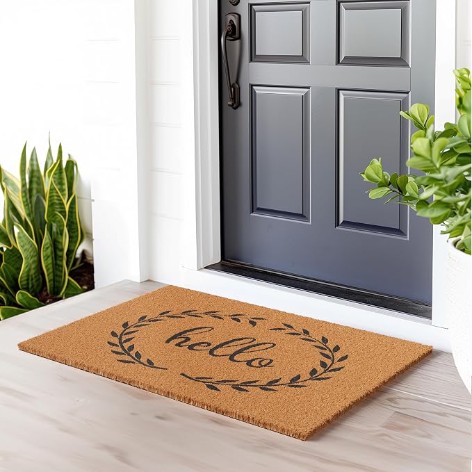 Barnyard Designs Natural Coco Coir Non-Slip Doormat | Heavy-Duty Welcome Mat - Image 2