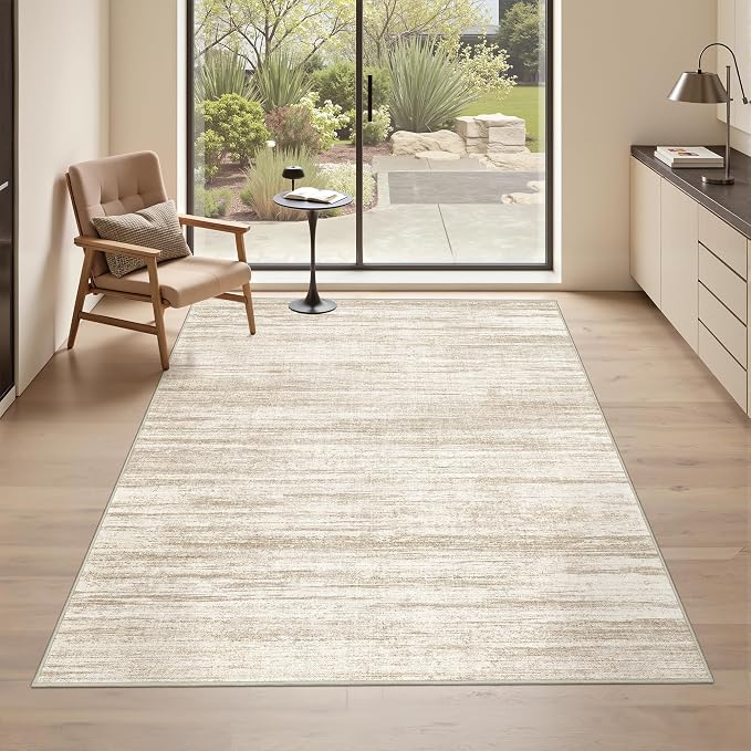 3x5 Rug for Entryway, Washable Area Rug, Living Room, Dining Room, Neutral Rug - Image 4