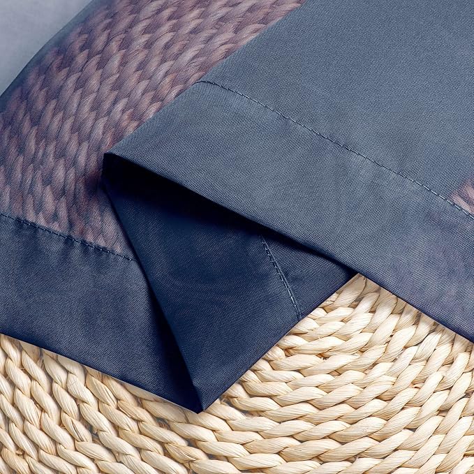 Navy Blue Sheer Kitchen Valance - Image 4