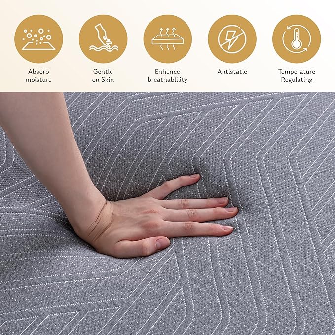 EGOHOME 14 Inch Full Mattress, Copper Gel Memory Foam Mattress for Pain Relief, Therapeutic Mattress in a Box, CertiPUR-US Certified, Fiberglass Free Medium Mattress, Black