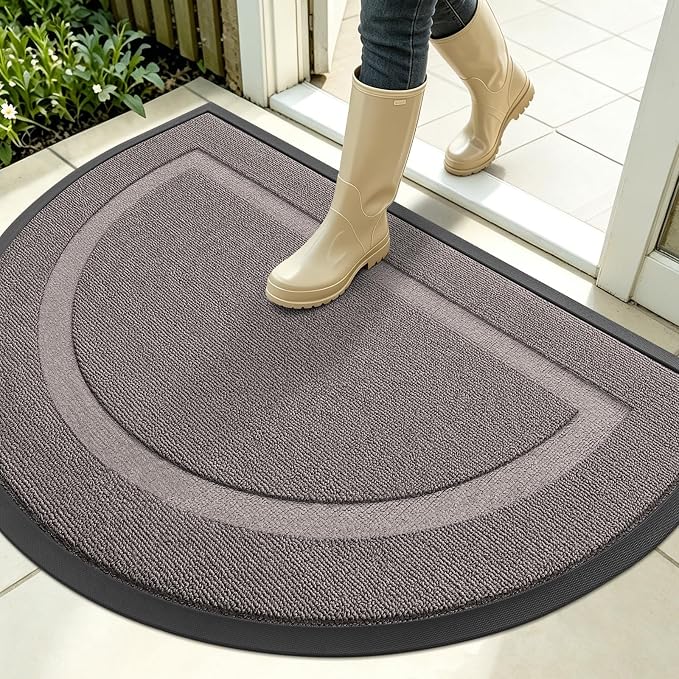 OLANLY Half Circle Front Door Mat Outside 35x23 All-Season Rubber Doormat | by OLANLY
