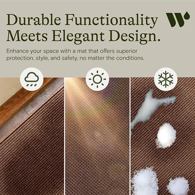 WaterHog Squares Front Door Mat Indoor Outdoor Entrance, All-Weather Mats | - Image 6