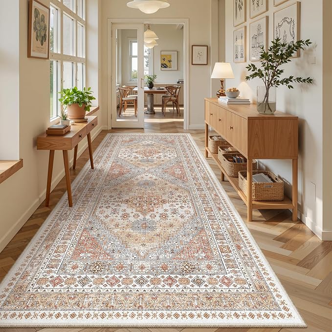 4x10 Runner Rug Non Slip, Washable Hallway Runner Rug, Nursery Room, Soft - Image 3