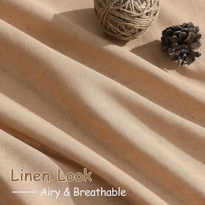Camel Linen Curtains 2 Panels Set - Image 5