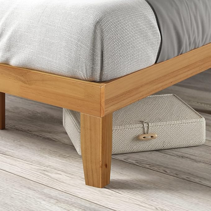 ZINUS Moiz Wood Platform Bed Frame, Wood Slat Support, No Box Spring Needed, Easy Assembly, Natural, Twin