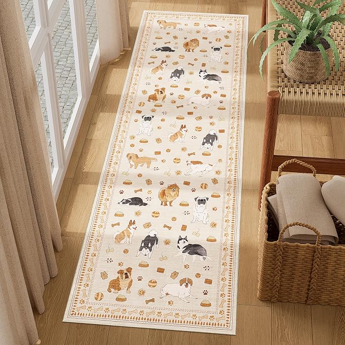 DUKINO 2x6 Kitchen Runner Rug, Washable Soft Non Slip Dog Rug, Low Pile - Image 5