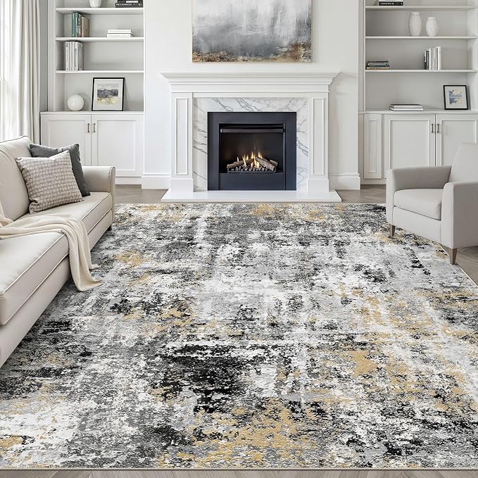 LOONGRUG 7x9 Area Rug Washable Large Neutral Modern Living Room Rugs | Abstract by LOONGRUG