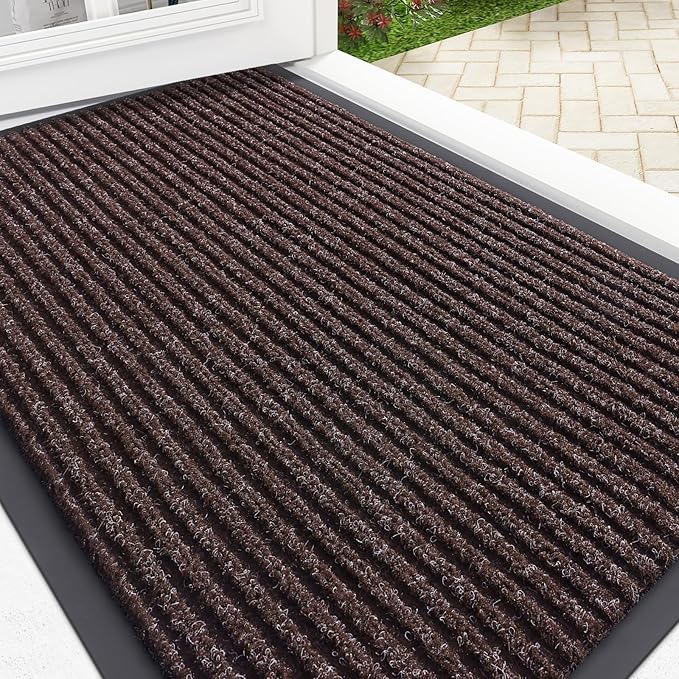 OLANLY Front Door Mat 33x21, Waterproof Heavy-Duty Indoor Outdoor Doormat | Tan by OLANLY