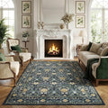 GarveeHome Washable Area Rug 5x7, Retro Floral Low Pile Non Slip Living Room by GarveeHome