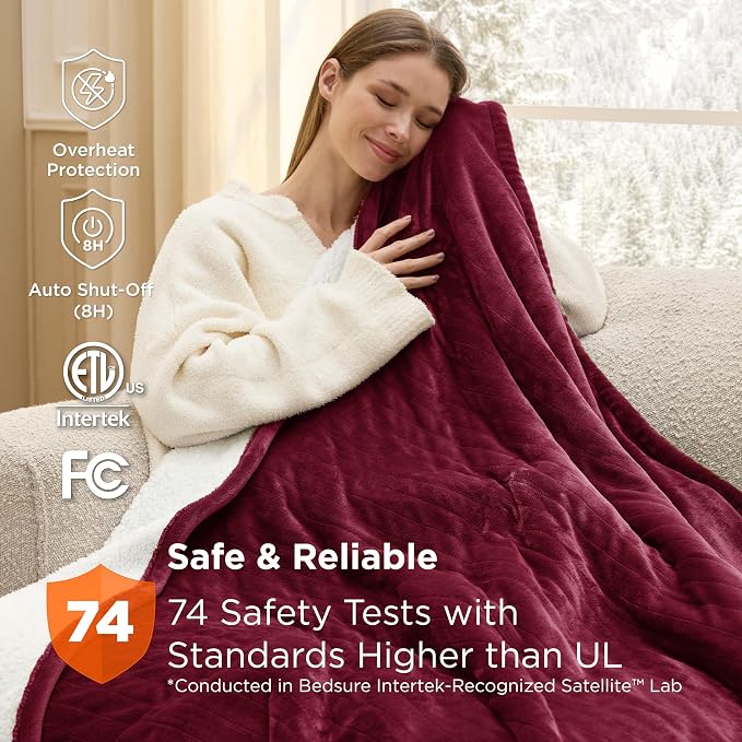 Bedsure Heated Blanket Throw, Soft Electric Blanket - Image 6