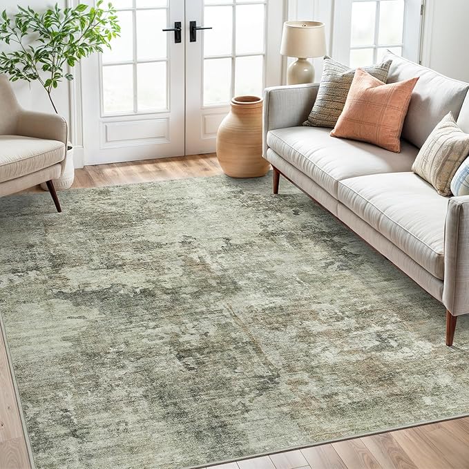 Soalmost Abstract Rug 5x7 Washable Area Rugs by Soalmost