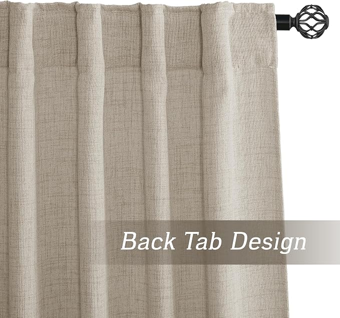 RYB HOME Linen Semi Sheer Curtains - Image 3