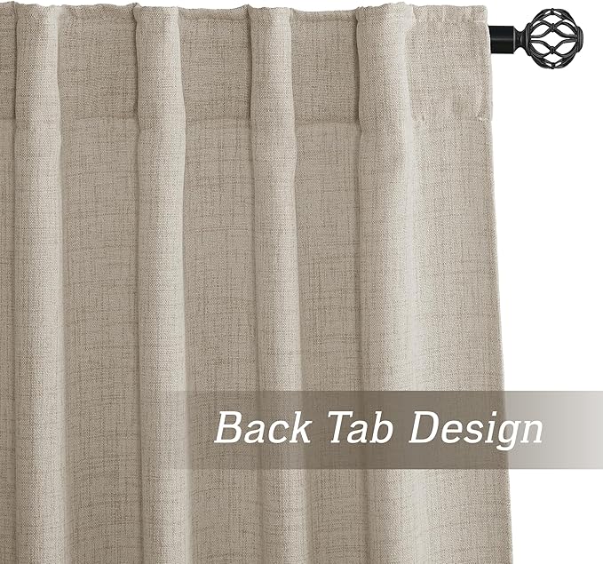 RYB HOME Farmhouse Boho Linen Sheer Curtains 90 inches Long - Image 5