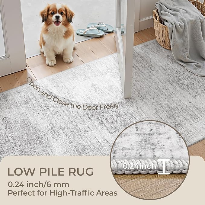 2x8 Runner Rug Non Slip, Washable Hallway Runner Rug, Nursery Room, Soft Runner - Image 6