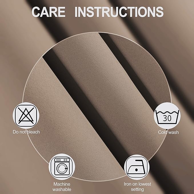 Cappuccino Thermal Blackout Curtains/52 x 95 Inch/Set of 2 Panels Room - Image 4