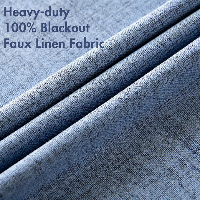 MIULEE 100% Blackout Linen Curtains - Image 5