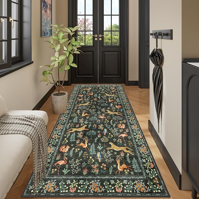 DUKINO 3x8 Runner Rug, Animal Washable Runner Rug - Image 8