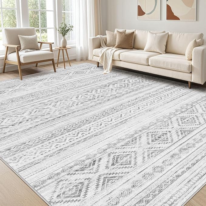 cotiled Boho 9x12 Area Rug for Living Room: Large Moroccan Washable Rug | Stain by COTILED