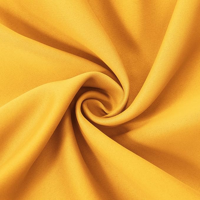 Yellow Thermal Blackout Curtains/42 x 63 Inch/Set of 2 Panels Room Darkening - Image 5