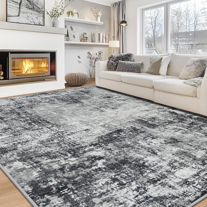 Aelenmu 10x14 Area Rugs for Living Room Dining Room Washable Black Grey | Soft by Aelenmu