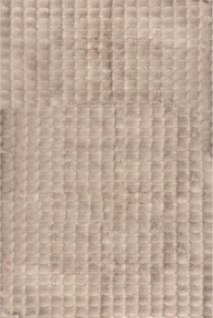 nuLOOM Jeni Taupe Checkered Washable Area Rug - Image 5