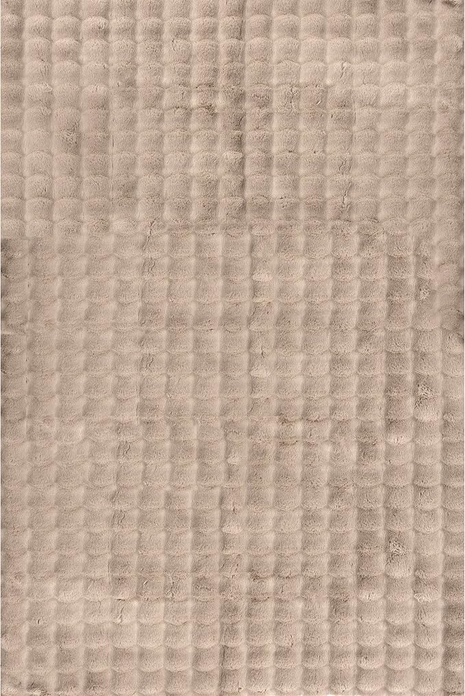 nuLOOM Jeni Taupe Checkered Washable Area Rug - Image 5