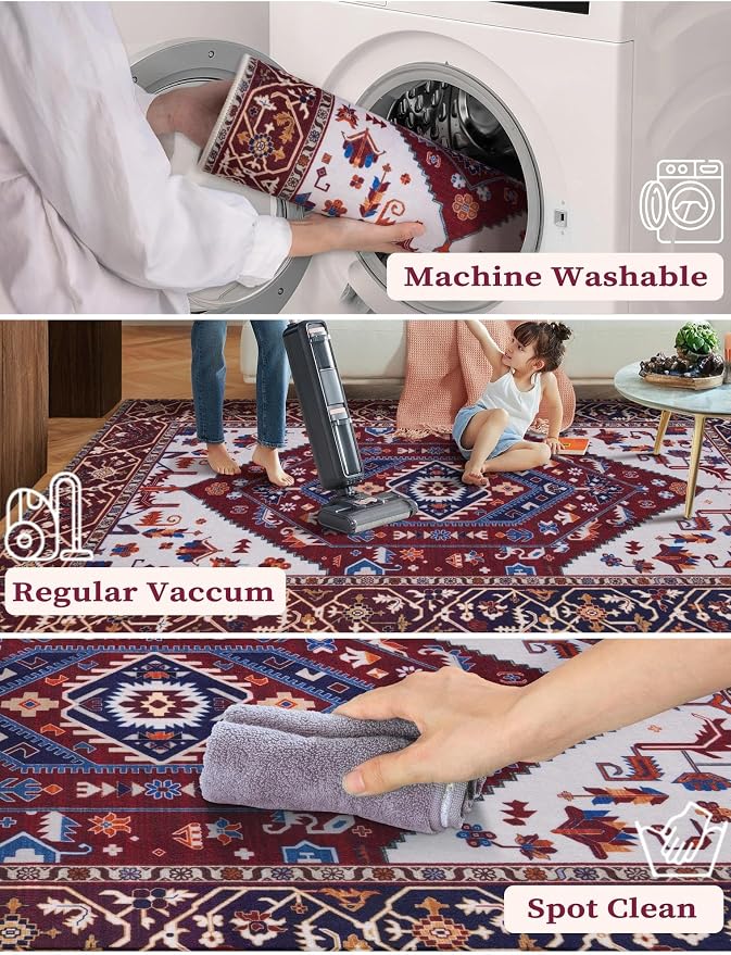 SERISSA 2'6"x8' Washable Non Slip Boho Runner Rug - Image 3