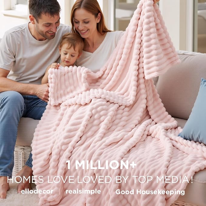 Bedsure Soft Cal Size Blanket for Bed Crystal Pink 102"x96" | Birthday Gifts - Image 2
