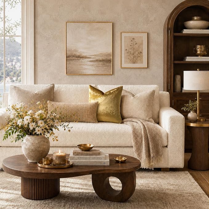 GIGIZAZA Gold Velvet Pillow Covers 18x18 Decorative Pillows Pack of 2 | Throw - Image 2