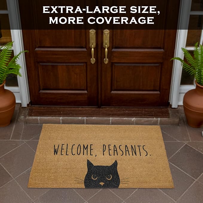 Welcome Peasants Door Mat Large 48x24 Inch, Pvc Backing, Dirt Scraper, - Image 4