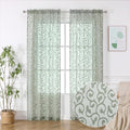 Sage Green Semi Sheer Curtains 84 inches Long by OWENIE