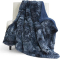 Bedsure GentleSoft Fuzzy Sherpa Faux Fur Twin Blanket Tie Dye Navy Cozy Gifts by Unknown