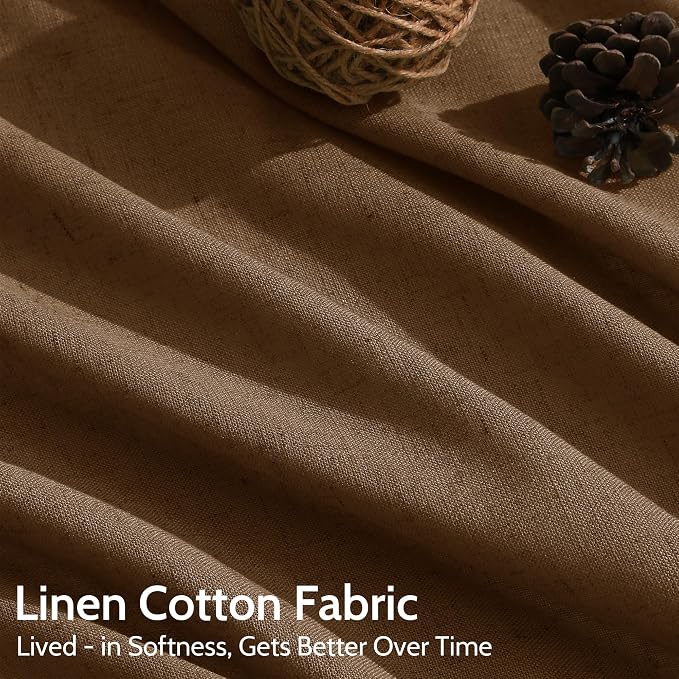 Tobacco Brown Linen Curtains 84 Inches Long - Image 4