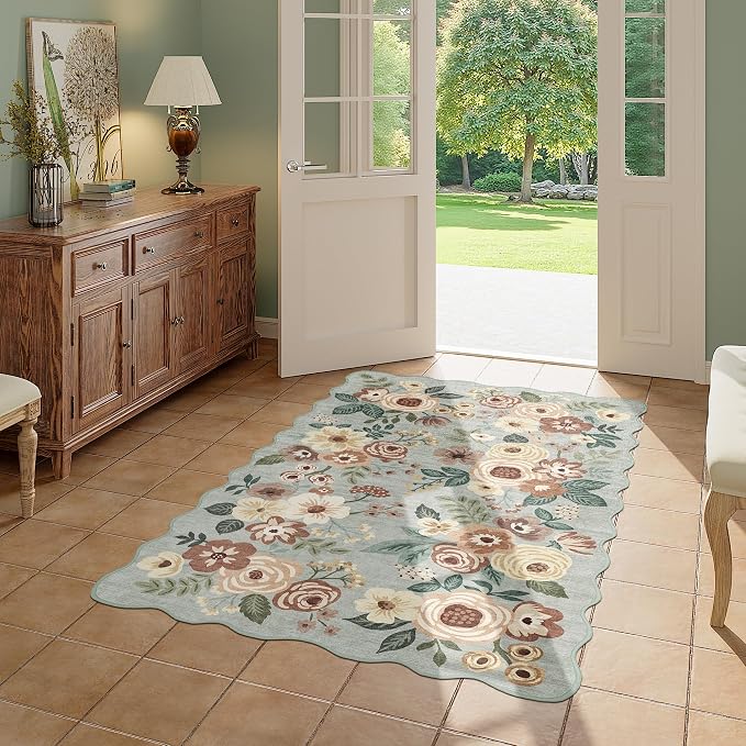 DUKINO 3x5 Area Rugs, Non Slip Floral Washable Rug - Image 7