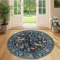 DUKINO 4ft Round Rug, Washable Animal Round Area Rug Non Slip, Non-Shedding by DUKINO