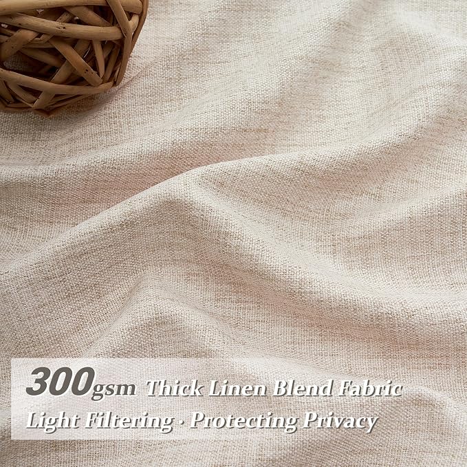Pinch Pleat Linen Sheer Curtains 90 Inches Long - Image 2
