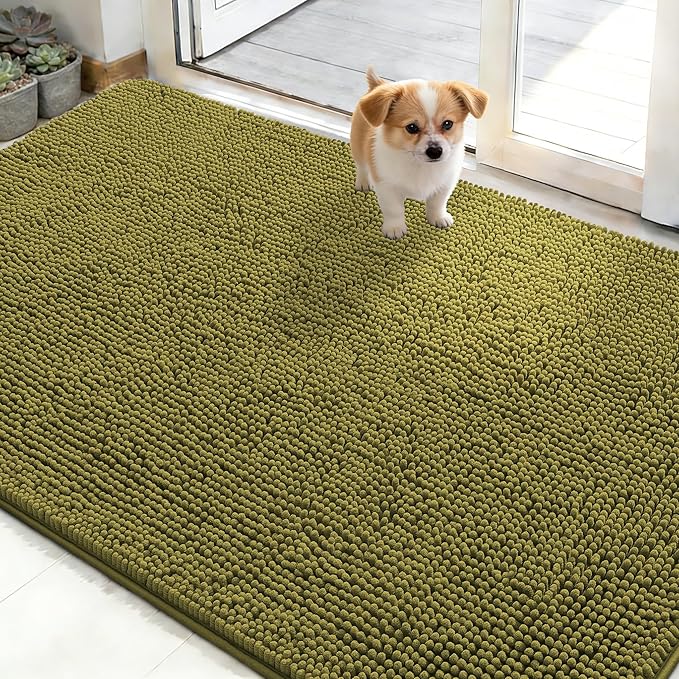 OLANLY Dog Door Mat for Muddy Paws 50x30, Super Absorbent Chenille Mud Mat | by OLANLY