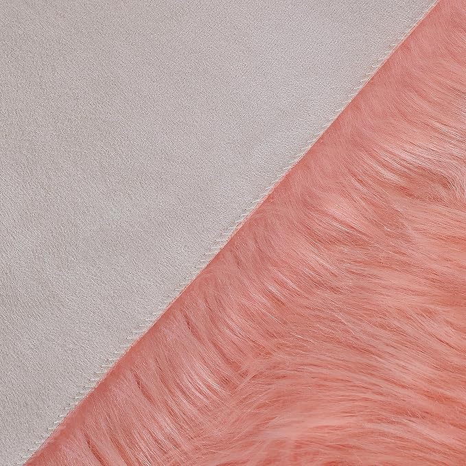 linmopm Faux Fur Rug Sheepskin Shag Fluffy Fuzzy Pink 3x4 ft Rugs - Image 5