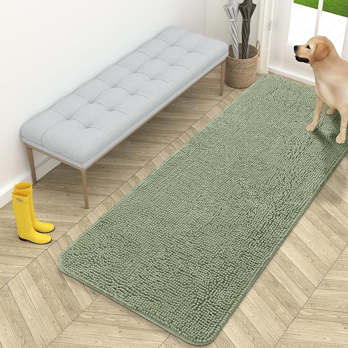 OLANLY Dog Door Mat for Muddy Paws 59x24, Super Absorbent Chenille Mud Mat | by OLANLY