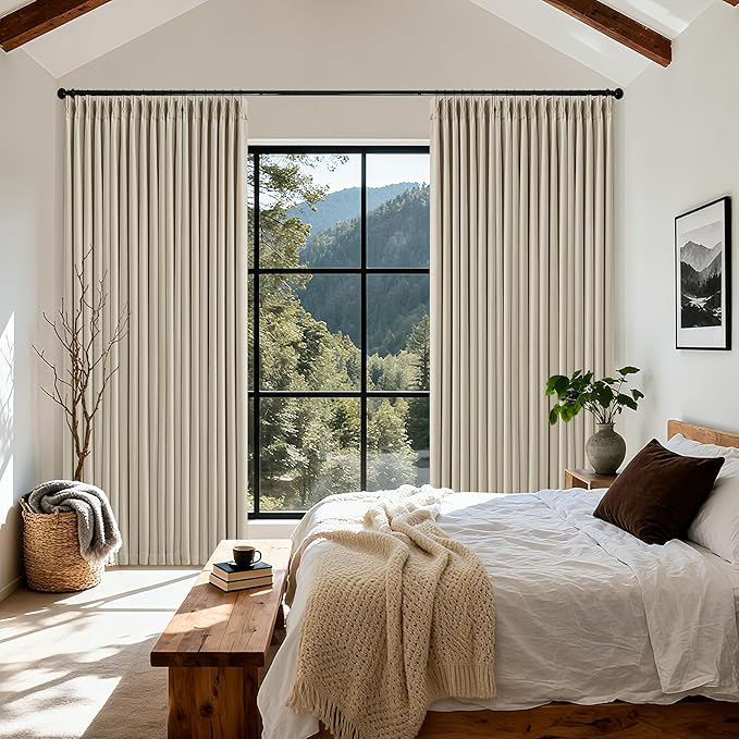 Oatmeal Extra Wide 100% Black Out 102 Inch Curtains by Twodrapes