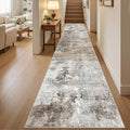 Soalmost Abstract Runner Rug 2x10 Hallway Kitchen Runners Pink/Grey | Vintage by Soalmost