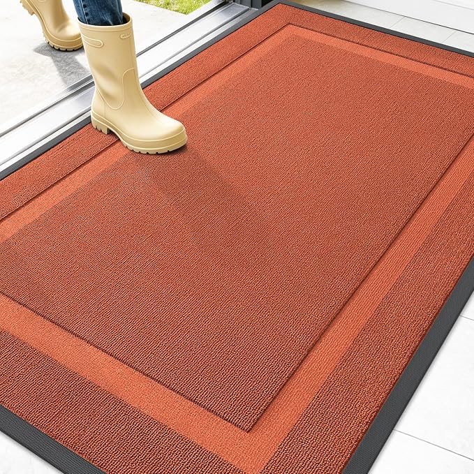 OLANLY Front Door Mat Outside 47x32, All-Season Heavy-Duty Rubber Doormat | by OLANLY