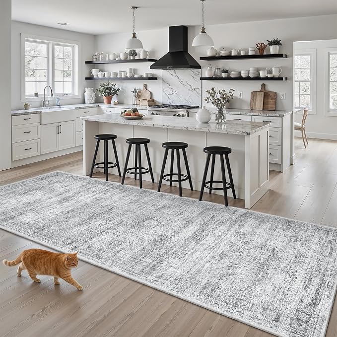 Soalmost Washable Kitchen Runner Rug 3x8 Hallway Entry Rugs Non-Slip, Foldable by Soalmost