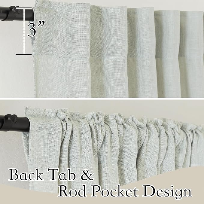 RYB HOME Linen Semi Sheer Curtains - Image 2