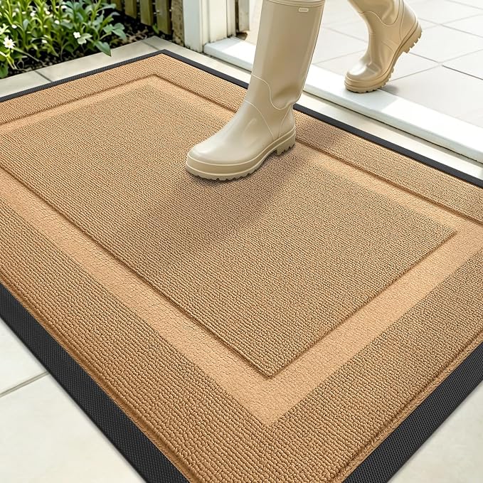 OLANLY Front Door Mat Outside 35x23, All-Season Heavy-Duty Rubber Doormat | by OLANLY