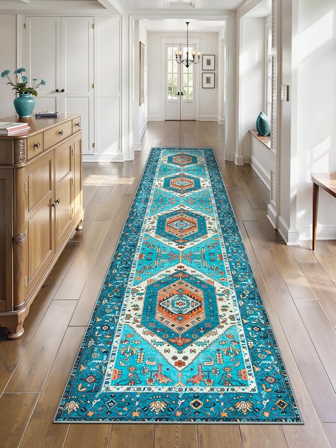 SERISSA 2'6"x12' Washable Non Slip Boho Runner Rug by SERISSAHomeDecorCollection