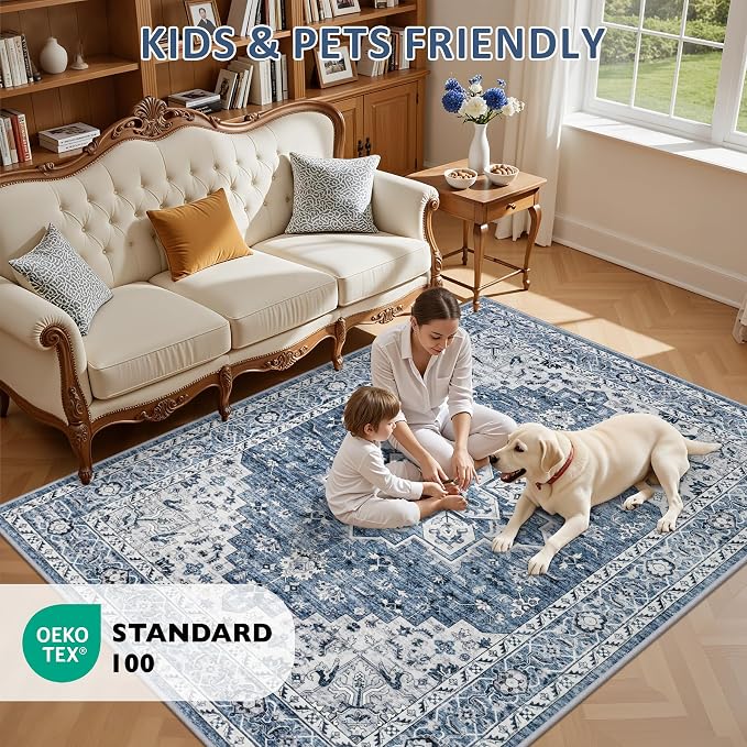 10x12 Area Rugs Living Room: Washable Boho Rug - Image 8
