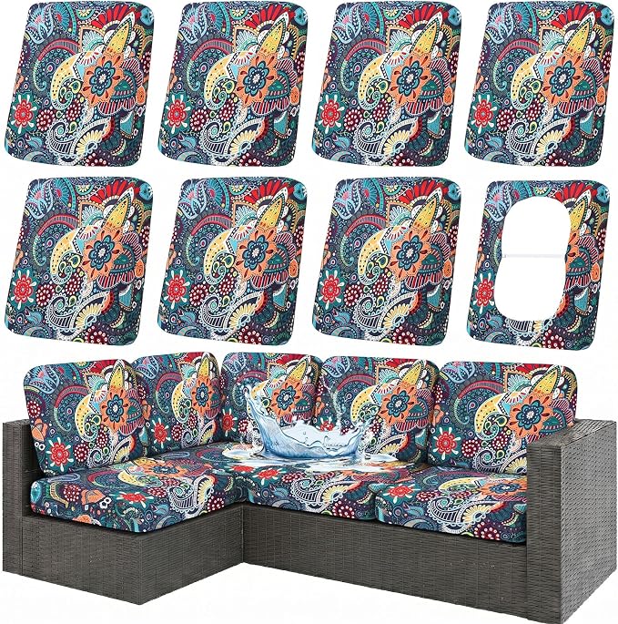 Waterproof Outdoor Cushion Covers, Stretch Patio Slipcovers | UV Resistant by hyha