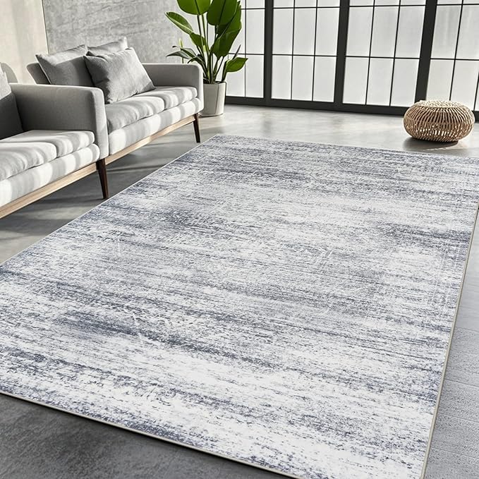 8x10 Washable Area Rugs for Living Room, Dining Room | Minimal, Ultra Soft Faux by Srugn