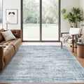 Soalmost 5x7 Area Rugs Blue Low Pile Washable Trendy Faded Style Rug | Vintage by Soalmost